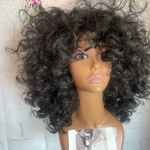 ✨ BLACK SOFT AFRO CURLY  CURLS FULL CAP WIG *NEW* - Picture 2 of 12